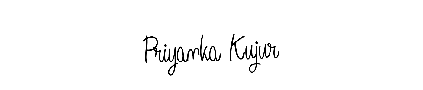 You should practise on your own different ways (Angelique-Rose-font-FFP) to write your name (Priyanka Kujur) in signature. don't let someone else do it for you. Priyanka Kujur signature style 5 images and pictures png