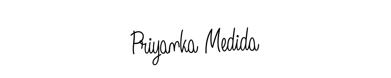 Design your own signature with our free online signature maker. With this signature software, you can create a handwritten (Angelique-Rose-font-FFP) signature for name Priyanka Medida. Priyanka Medida signature style 5 images and pictures png
