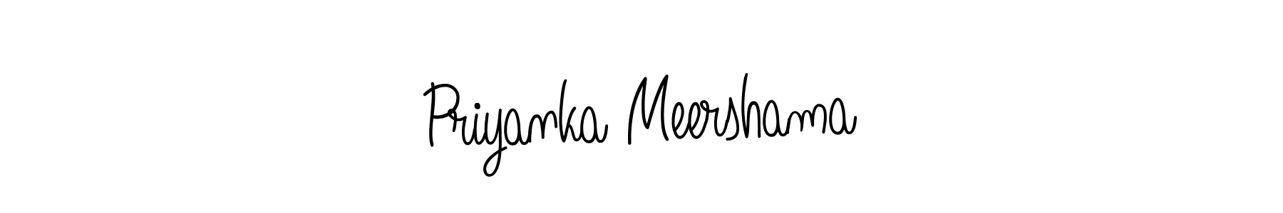 Make a beautiful signature design for name Priyanka Meershama. With this signature (Angelique-Rose-font-FFP) style, you can create a handwritten signature for free. Priyanka Meershama signature style 5 images and pictures png