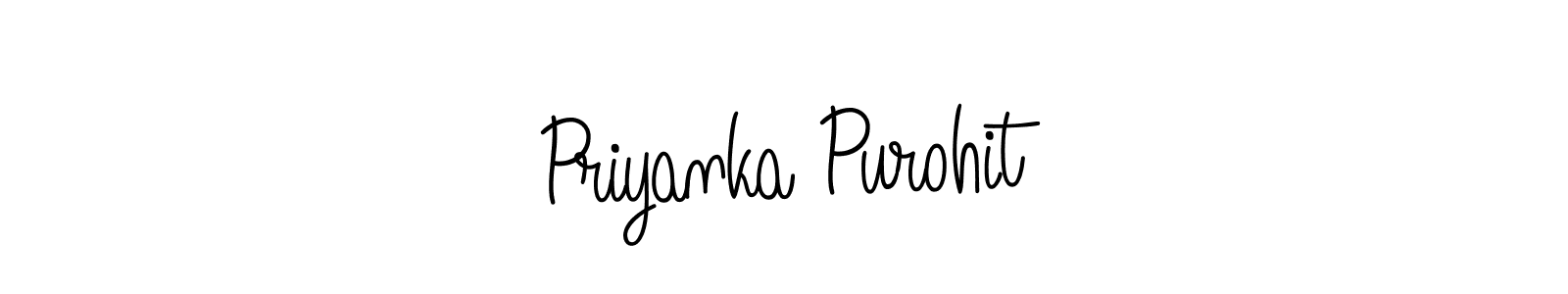 Make a beautiful signature design for name Priyanka Purohit. With this signature (Angelique-Rose-font-FFP) style, you can create a handwritten signature for free. Priyanka Purohit signature style 5 images and pictures png