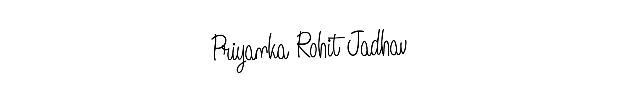 Use a signature maker to create a handwritten signature online. With this signature software, you can design (Angelique-Rose-font-FFP) your own signature for name Priyanka Rohit Jadhav. Priyanka Rohit Jadhav signature style 5 images and pictures png