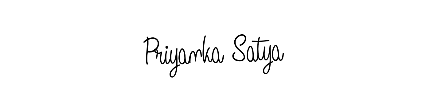 How to make Priyanka Satya name signature. Use Angelique-Rose-font-FFP style for creating short signs online. This is the latest handwritten sign. Priyanka Satya signature style 5 images and pictures png