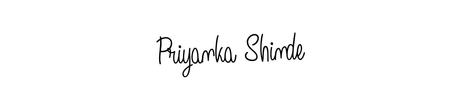 Use a signature maker to create a handwritten signature online. With this signature software, you can design (Angelique-Rose-font-FFP) your own signature for name Priyanka Shinde. Priyanka Shinde signature style 5 images and pictures png
