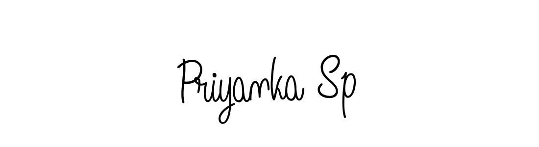 How to make Priyanka Sp name signature. Use Angelique-Rose-font-FFP style for creating short signs online. This is the latest handwritten sign. Priyanka Sp signature style 5 images and pictures png