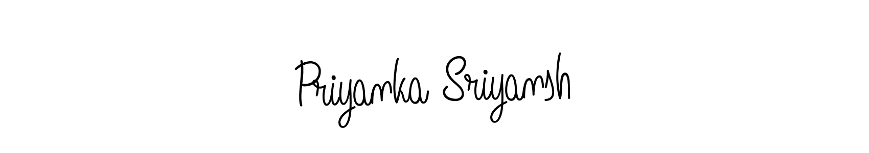 Priyanka Sriyansh stylish signature style. Best Handwritten Sign (Angelique-Rose-font-FFP) for my name. Handwritten Signature Collection Ideas for my name Priyanka Sriyansh. Priyanka Sriyansh signature style 5 images and pictures png
