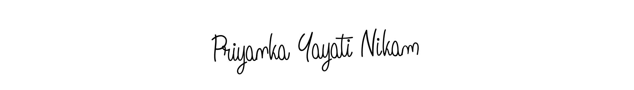 if you are searching for the best signature style for your name Priyanka Yayati Nikam. so please give up your signature search. here we have designed multiple signature styles  using Angelique-Rose-font-FFP. Priyanka Yayati Nikam signature style 5 images and pictures png
