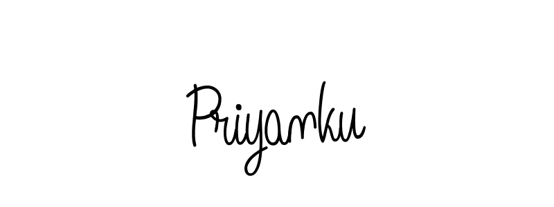 Make a beautiful signature design for name Priyanku. With this signature (Angelique-Rose-font-FFP) style, you can create a handwritten signature for free. Priyanku signature style 5 images and pictures png
