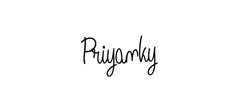 Create a beautiful signature design for name Priyanky. With this signature (Angelique-Rose-font-FFP) fonts, you can make a handwritten signature for free. Priyanky signature style 5 images and pictures png