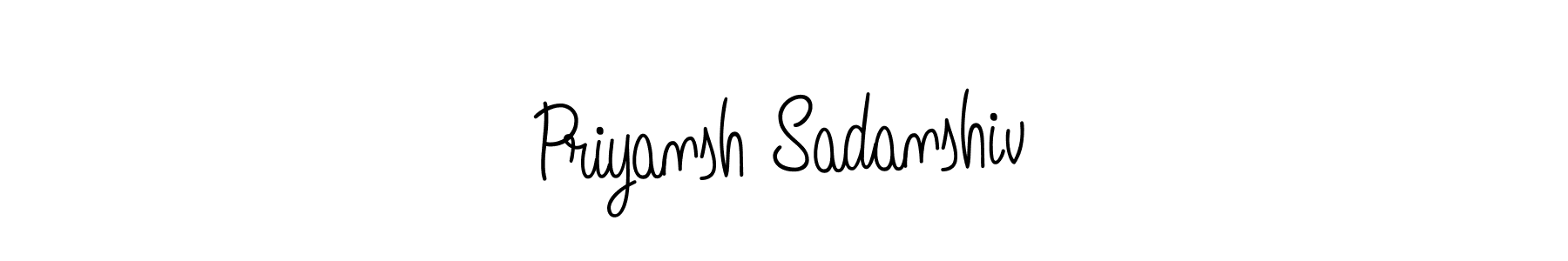 How to make Priyansh Sadanshiv name signature. Use Angelique-Rose-font-FFP style for creating short signs online. This is the latest handwritten sign. Priyansh Sadanshiv signature style 5 images and pictures png