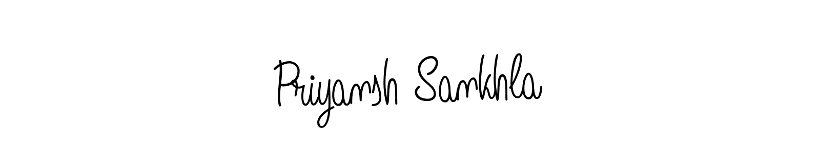 Use a signature maker to create a handwritten signature online. With this signature software, you can design (Angelique-Rose-font-FFP) your own signature for name Priyansh Sankhla. Priyansh Sankhla signature style 5 images and pictures png