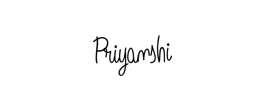 How to make Priyanshi name signature. Use Angelique-Rose-font-FFP style for creating short signs online. This is the latest handwritten sign. Priyanshi signature style 5 images and pictures png