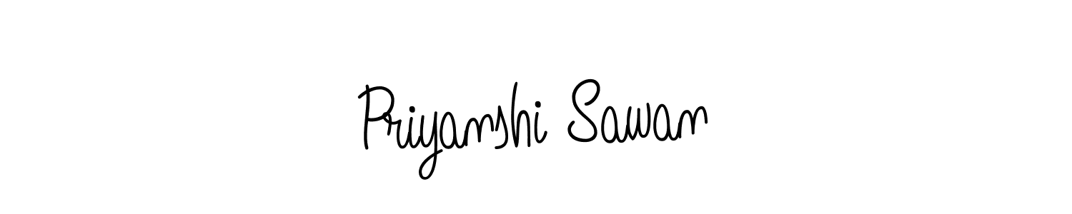 Create a beautiful signature design for name Priyanshi Sawan. With this signature (Angelique-Rose-font-FFP) fonts, you can make a handwritten signature for free. Priyanshi Sawan signature style 5 images and pictures png