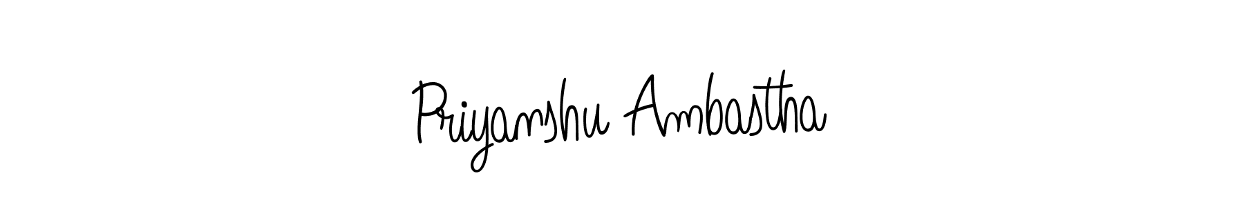 Priyanshu Ambastha stylish signature style. Best Handwritten Sign (Angelique-Rose-font-FFP) for my name. Handwritten Signature Collection Ideas for my name Priyanshu Ambastha. Priyanshu Ambastha signature style 5 images and pictures png