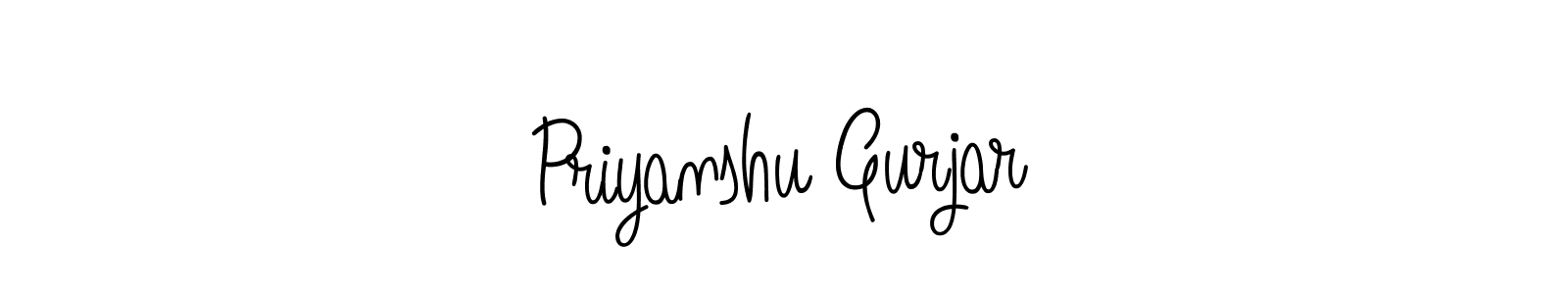The best way (Angelique-Rose-font-FFP) to make a short signature is to pick only two or three words in your name. The name Priyanshu Gurjar include a total of six letters. For converting this name. Priyanshu Gurjar signature style 5 images and pictures png