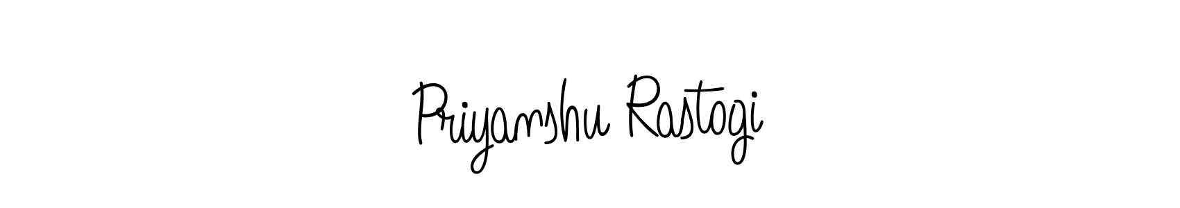 The best way (Angelique-Rose-font-FFP) to make a short signature is to pick only two or three words in your name. The name Priyanshu Rastogi include a total of six letters. For converting this name. Priyanshu Rastogi signature style 5 images and pictures png