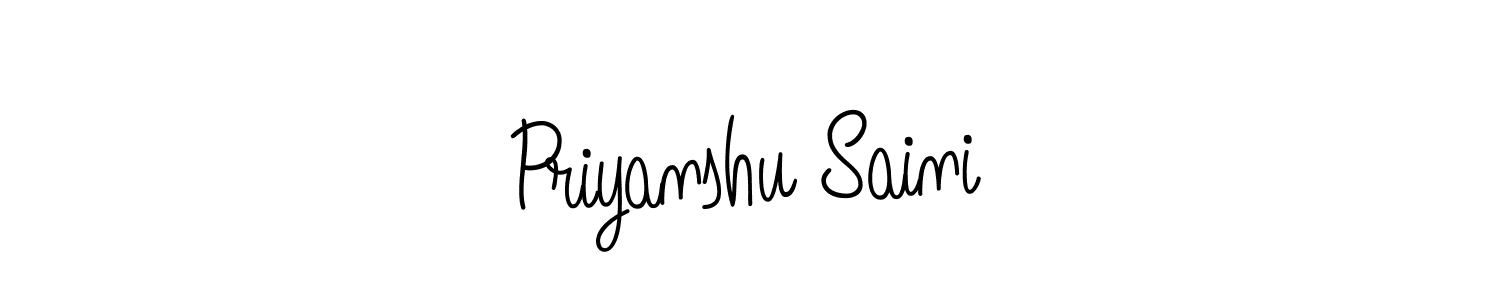 The best way (Angelique-Rose-font-FFP) to make a short signature is to pick only two or three words in your name. The name Priyanshu Saini include a total of six letters. For converting this name. Priyanshu Saini signature style 5 images and pictures png