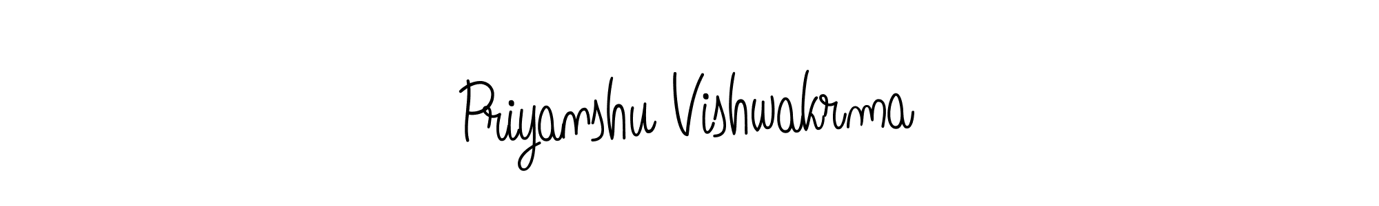 The best way (Angelique-Rose-font-FFP) to make a short signature is to pick only two or three words in your name. The name Priyanshu Vishwakrma include a total of six letters. For converting this name. Priyanshu Vishwakrma signature style 5 images and pictures png