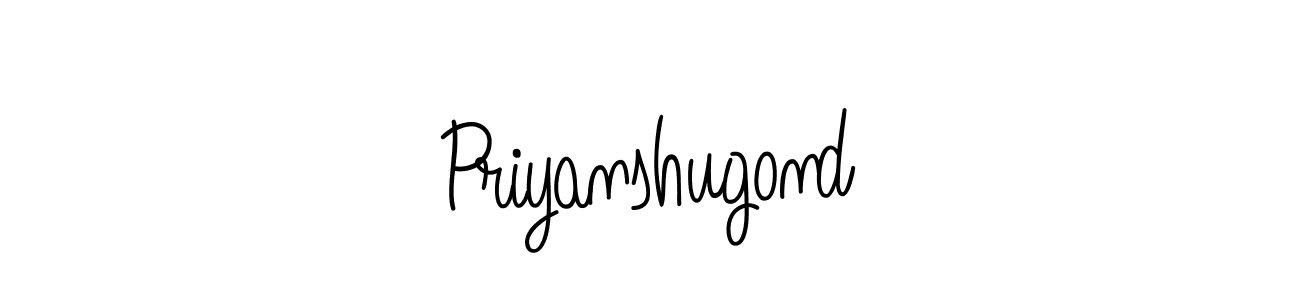 Use a signature maker to create a handwritten signature online. With this signature software, you can design (Angelique-Rose-font-FFP) your own signature for name Priyanshugond. Priyanshugond signature style 5 images and pictures png