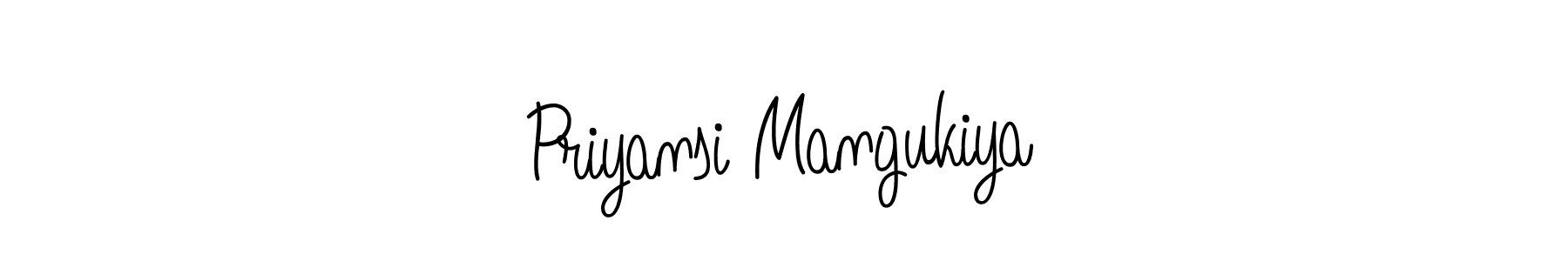 You should practise on your own different ways (Angelique-Rose-font-FFP) to write your name (Priyansi Mangukiya) in signature. don't let someone else do it for you. Priyansi Mangukiya signature style 5 images and pictures png