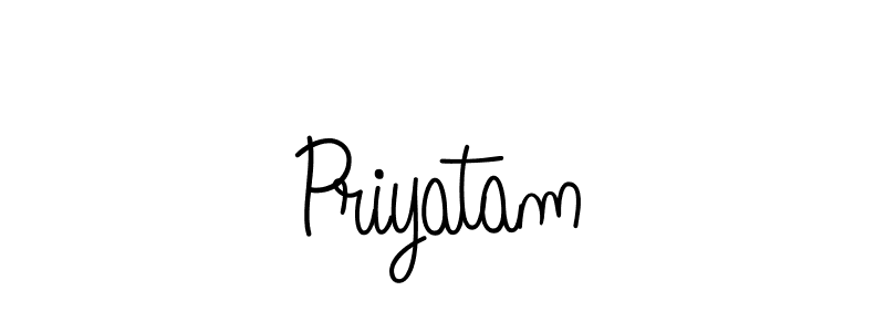 Create a beautiful signature design for name Priyatam. With this signature (Angelique-Rose-font-FFP) fonts, you can make a handwritten signature for free. Priyatam signature style 5 images and pictures png