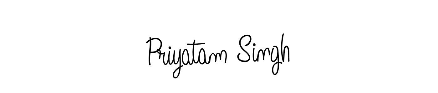 How to make Priyatam Singh name signature. Use Angelique-Rose-font-FFP style for creating short signs online. This is the latest handwritten sign. Priyatam Singh signature style 5 images and pictures png