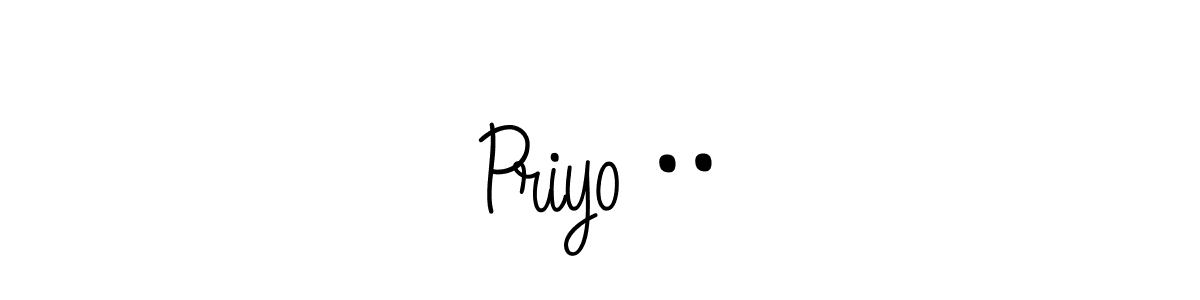 Make a beautiful signature design for name Priyo ••. With this signature (Angelique-Rose-font-FFP) style, you can create a handwritten signature for free. Priyo •• signature style 5 images and pictures png