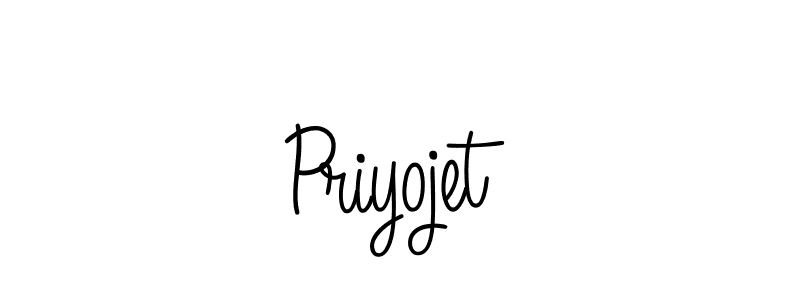 How to make Priyojet name signature. Use Angelique-Rose-font-FFP style for creating short signs online. This is the latest handwritten sign. Priyojet signature style 5 images and pictures png