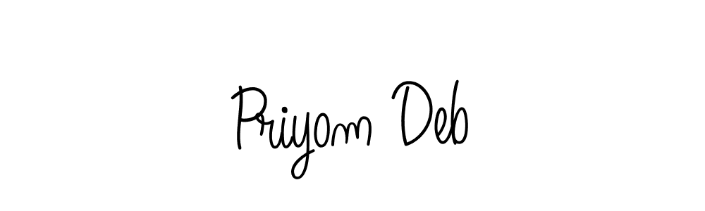 Priyom Deb stylish signature style. Best Handwritten Sign (Angelique-Rose-font-FFP) for my name. Handwritten Signature Collection Ideas for my name Priyom Deb. Priyom Deb signature style 5 images and pictures png