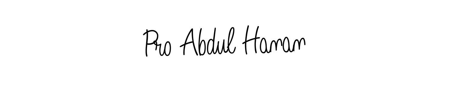 Use a signature maker to create a handwritten signature online. With this signature software, you can design (Angelique-Rose-font-FFP) your own signature for name Pro Abdul Hanan. Pro Abdul Hanan signature style 5 images and pictures png
