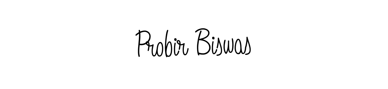 Use a signature maker to create a handwritten signature online. With this signature software, you can design (Angelique-Rose-font-FFP) your own signature for name Probir Biswas. Probir Biswas signature style 5 images and pictures png