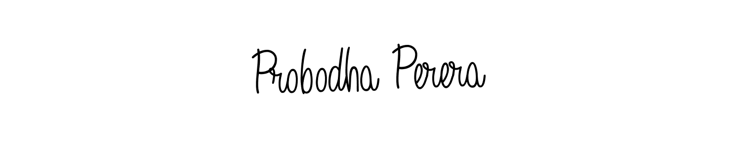 Use a signature maker to create a handwritten signature online. With this signature software, you can design (Angelique-Rose-font-FFP) your own signature for name Probodha Perera. Probodha Perera signature style 5 images and pictures png