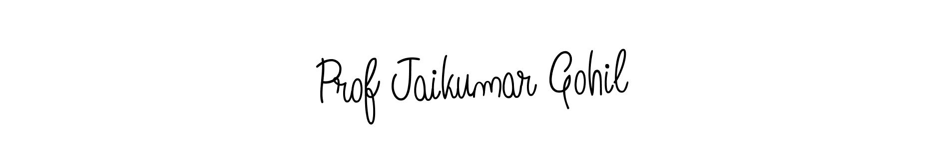 if you are searching for the best signature style for your name Prof Jaikumar Gohil. so please give up your signature search. here we have designed multiple signature styles  using Angelique-Rose-font-FFP. Prof Jaikumar Gohil signature style 5 images and pictures png