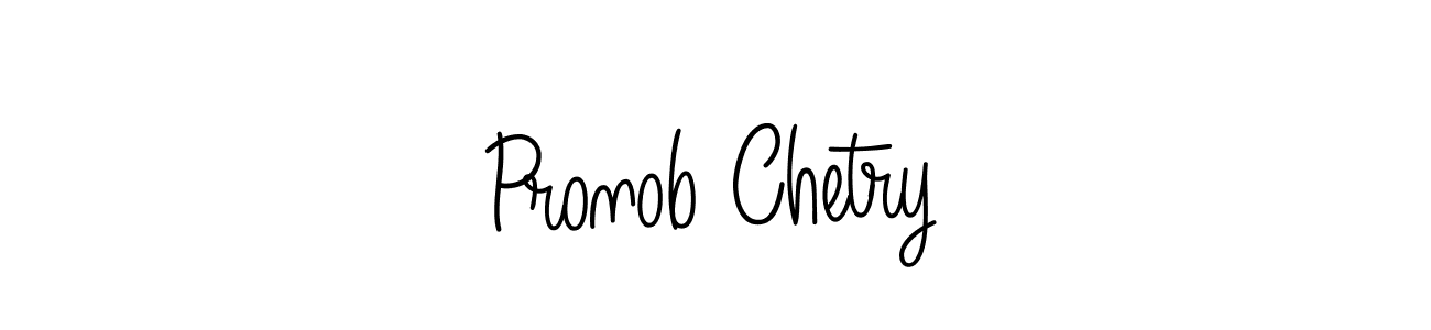 Pronob Chetry stylish signature style. Best Handwritten Sign (Angelique-Rose-font-FFP) for my name. Handwritten Signature Collection Ideas for my name Pronob Chetry. Pronob Chetry signature style 5 images and pictures png