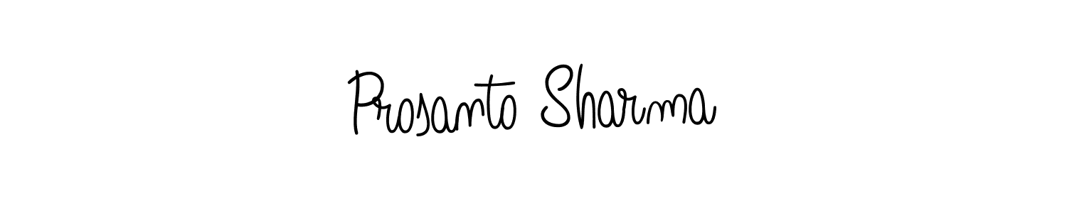 You should practise on your own different ways (Angelique-Rose-font-FFP) to write your name (Prosanto Sharma) in signature. don't let someone else do it for you. Prosanto Sharma signature style 5 images and pictures png