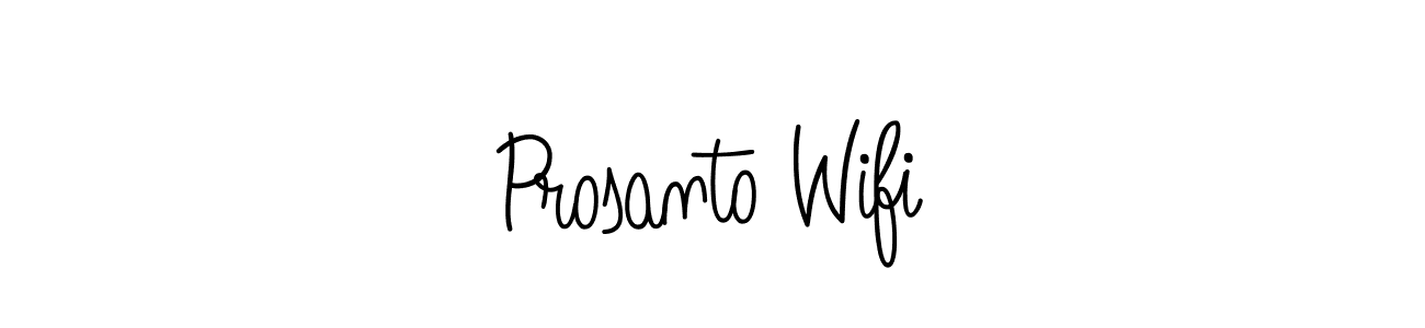 Use a signature maker to create a handwritten signature online. With this signature software, you can design (Angelique-Rose-font-FFP) your own signature for name Prosanto Wifi. Prosanto Wifi signature style 5 images and pictures png