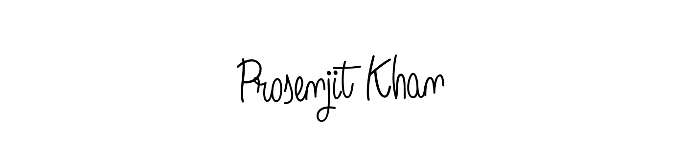 Use a signature maker to create a handwritten signature online. With this signature software, you can design (Angelique-Rose-font-FFP) your own signature for name Prosenjit Khan. Prosenjit Khan signature style 5 images and pictures png