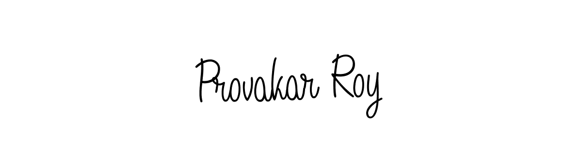 You should practise on your own different ways (Angelique-Rose-font-FFP) to write your name (Provakar Roy) in signature. don't let someone else do it for you. Provakar Roy signature style 5 images and pictures png