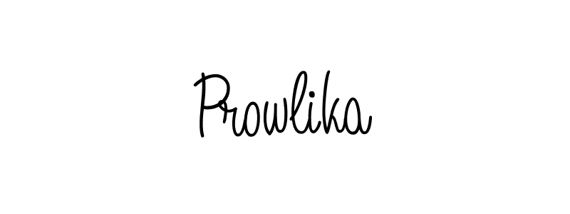 Make a beautiful signature design for name Prowlika. With this signature (Angelique-Rose-font-FFP) style, you can create a handwritten signature for free. Prowlika signature style 5 images and pictures png