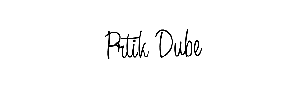 The best way (Angelique-Rose-font-FFP) to make a short signature is to pick only two or three words in your name. The name Prtik Dube include a total of six letters. For converting this name. Prtik Dube signature style 5 images and pictures png