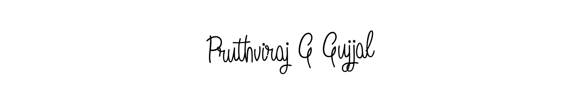 You should practise on your own different ways (Angelique-Rose-font-FFP) to write your name (Pruthviraj G Gujjal) in signature. don't let someone else do it for you. Pruthviraj G Gujjal signature style 5 images and pictures png