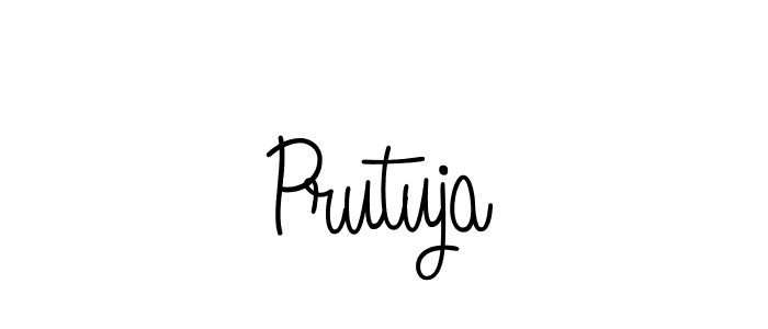 You should practise on your own different ways (Angelique-Rose-font-FFP) to write your name (Prutuja) in signature. don't let someone else do it for you. Prutuja signature style 5 images and pictures png