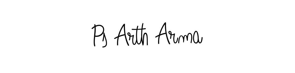 Use a signature maker to create a handwritten signature online. With this signature software, you can design (Angelique-Rose-font-FFP) your own signature for name Ps Arth Arma. Ps Arth Arma signature style 5 images and pictures png