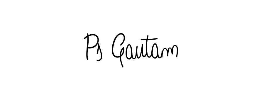 How to make Ps Gautam name signature. Use Angelique-Rose-font-FFP style for creating short signs online. This is the latest handwritten sign. Ps Gautam signature style 5 images and pictures png