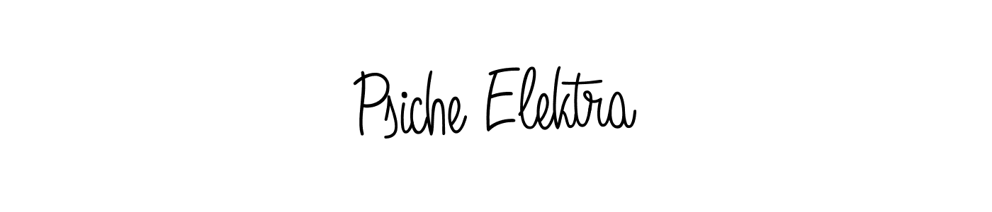 Make a beautiful signature design for name Psiche Elektra. With this signature (Angelique-Rose-font-FFP) style, you can create a handwritten signature for free. Psiche Elektra signature style 5 images and pictures png