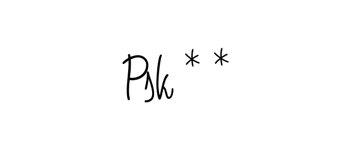 Psk * * stylish signature style. Best Handwritten Sign (Angelique-Rose-font-FFP) for my name. Handwritten Signature Collection Ideas for my name Psk * *. Psk * * signature style 5 images and pictures png