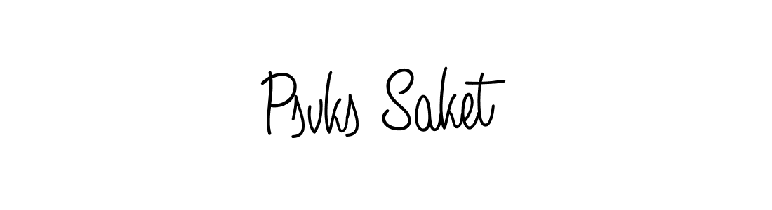 The best way (Angelique-Rose-font-FFP) to make a short signature is to pick only two or three words in your name. The name Psvks Saket include a total of six letters. For converting this name. Psvks Saket signature style 5 images and pictures png