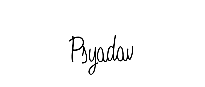 Make a beautiful signature design for name Psyadav. With this signature (Angelique-Rose-font-FFP) style, you can create a handwritten signature for free. Psyadav signature style 5 images and pictures png
