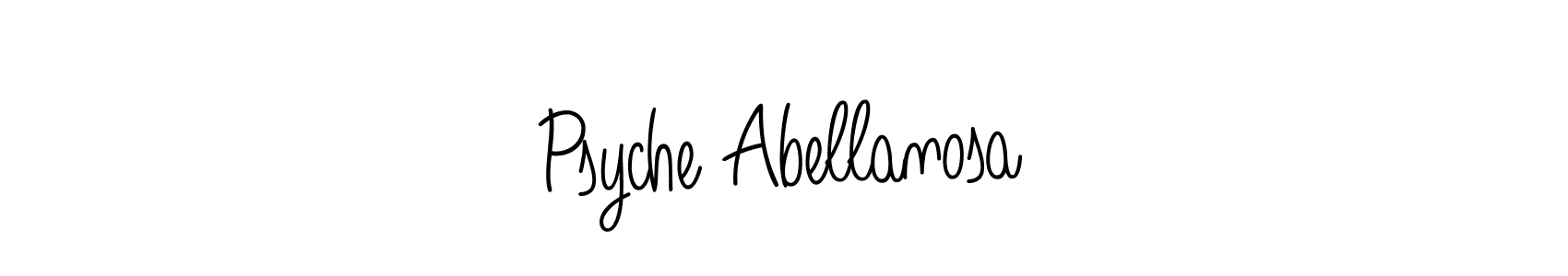 Make a beautiful signature design for name Psyche Abellanosa. With this signature (Angelique-Rose-font-FFP) style, you can create a handwritten signature for free. Psyche Abellanosa signature style 5 images and pictures png