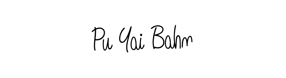 Also we have Pu Yai Bahn name is the best signature style. Create professional handwritten signature collection using Angelique-Rose-font-FFP autograph style. Pu Yai Bahn signature style 5 images and pictures png