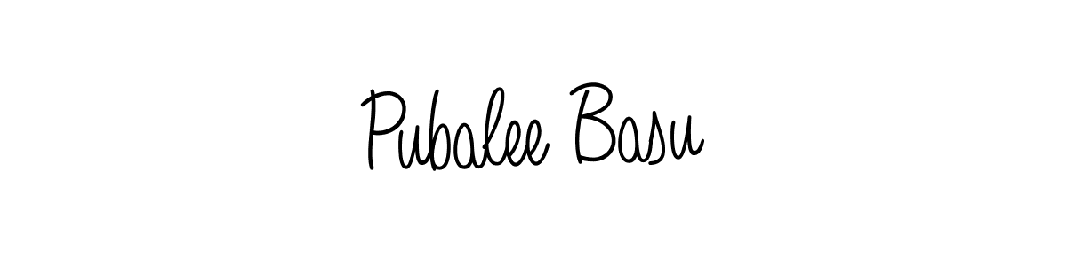 Use a signature maker to create a handwritten signature online. With this signature software, you can design (Angelique-Rose-font-FFP) your own signature for name Pubalee Basu. Pubalee Basu signature style 5 images and pictures png